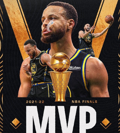 2021-2022赛季总决赛mvp:斯蒂芬-库里!恭喜勇士时隔4年再夺nba总冠军!