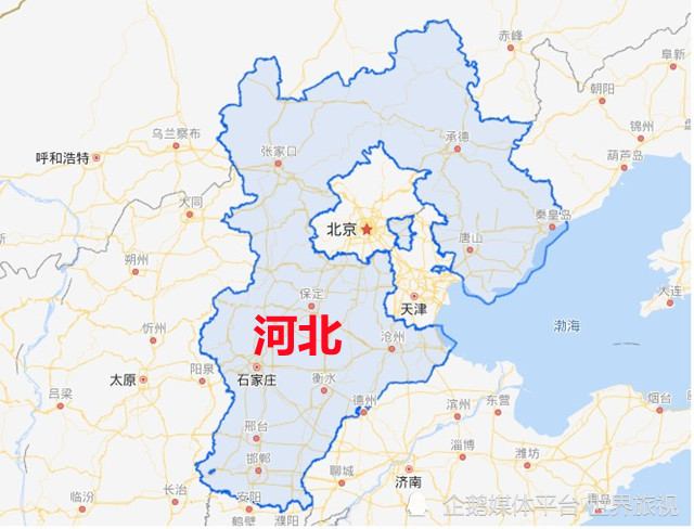 華北5省市區地名來歷北京天津包含在河北地圖內內蒙古屬於華北