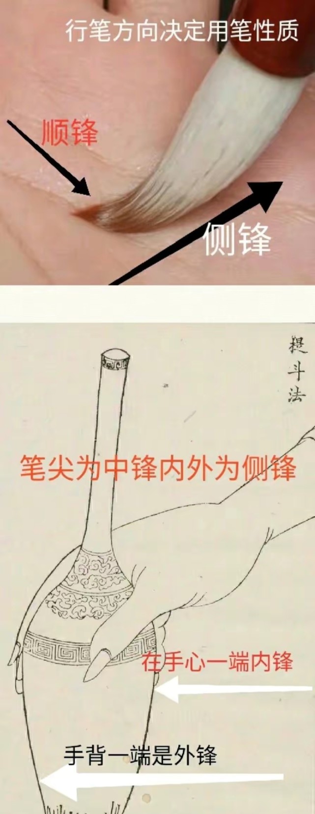 中鋒用筆也有偏內偏外的用法.