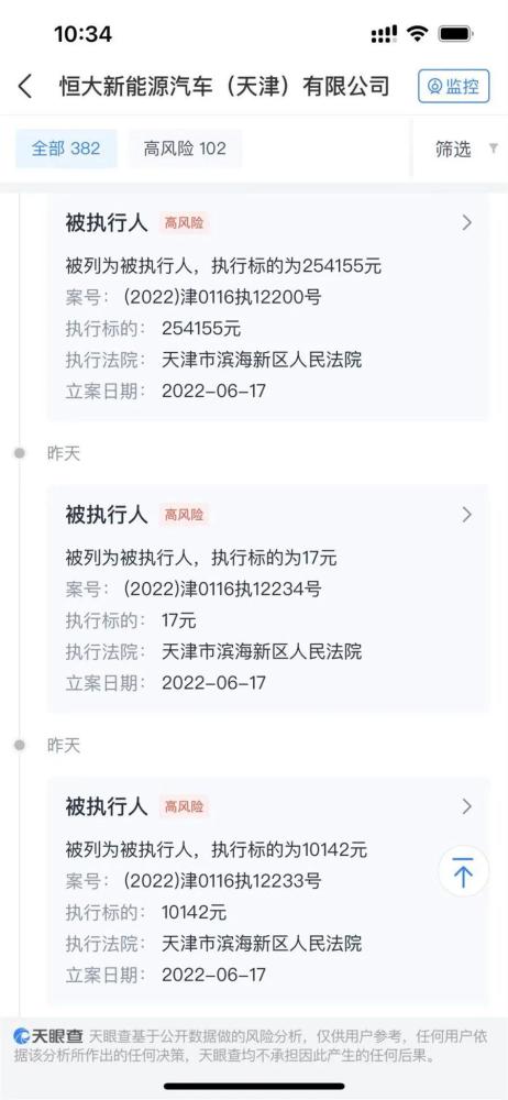 恒大汽车天津公司因17元被执行恒驰5在天津量产或受影响？