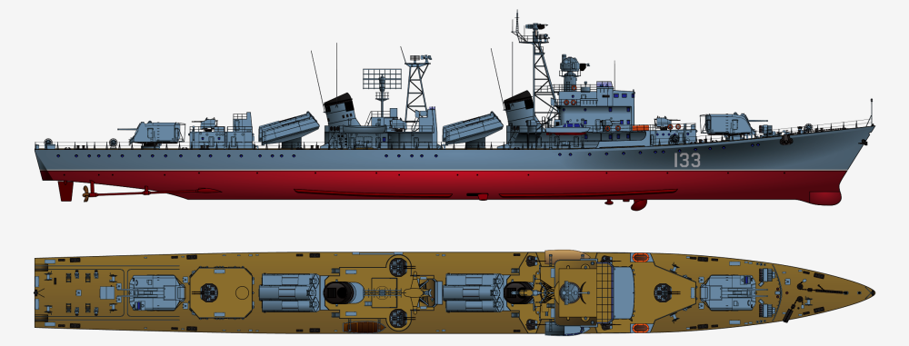 巨人當前迎頭上老重慶號驅逐艦人民海軍最光榮的051型驅逐艦