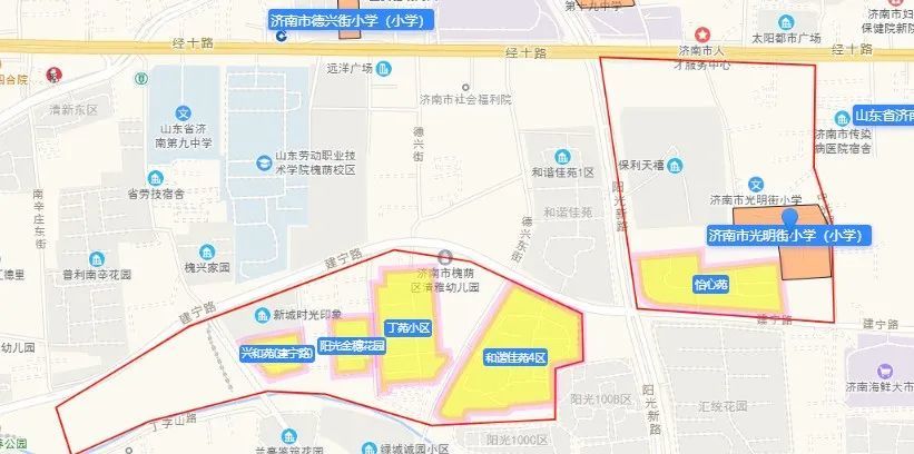 十路小学济南市经七路第一小学济南市槐荫区恒远学校(小学部)美里新居