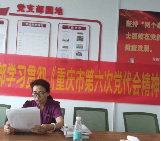 月份支部主题党日活动暨深入学习贯彻《重庆市第六次党代会精神》会议