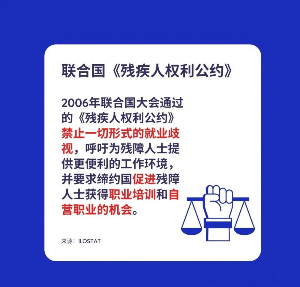 《殘疾人權利公約》,禁止一切形式的就業歧視,呼籲為殘障人士提供更