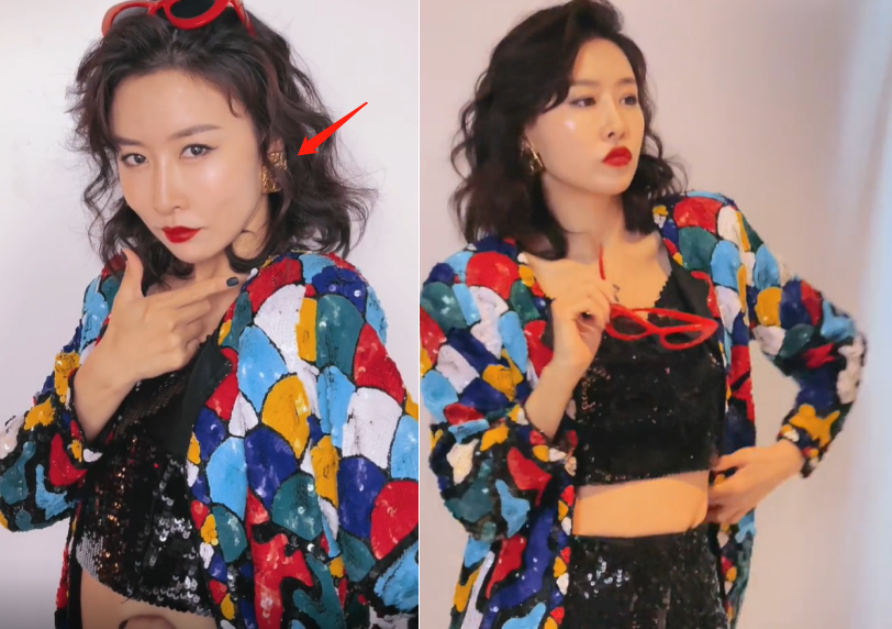 "裴娜"毛俊杰玩变装,穿吊带细腰太抢镜,耳饰夸张遮住半只耳朵_腾讯