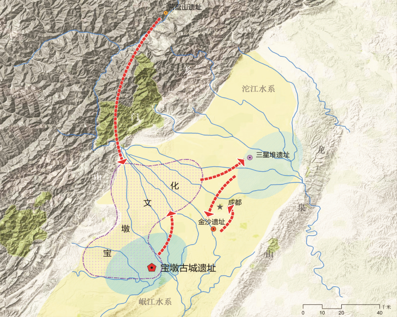 5000年前,有一小批古蜀先民从茂县翻越龙门山脉的九顶山进入什邡桂圆