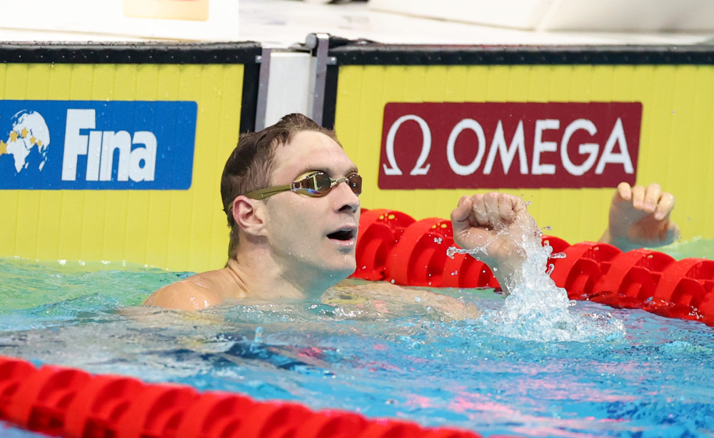 6月23日,美国选手墨菲在比赛后庆祝.