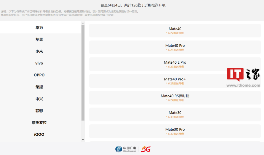 中国广电移动网络适配手机型号公布：iPhone XS 及以上全部支持-舞儿网
