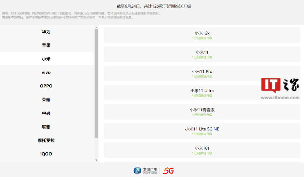 中国广电移动网络适配手机型号公布：iPhone XS 及以上全部支持-舞儿网