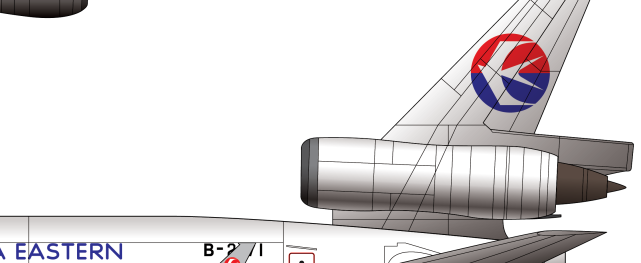 本厂长绘制的东航mu-583航班b-2171号麦道md11客机二视图几分钟后