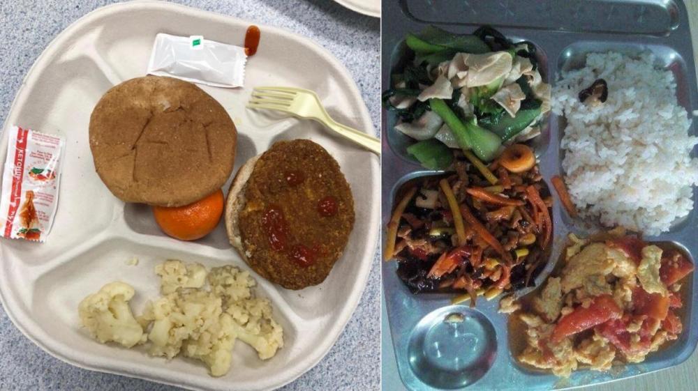 中美学生午餐对比：美国汉堡又小，花菜又黑，中国上了3个硬菜