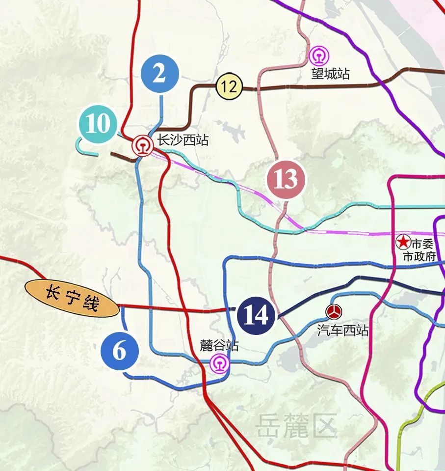 地铁10号线是连接长沙西站和黄花机场的一条线路,大致线位沿青山路,三