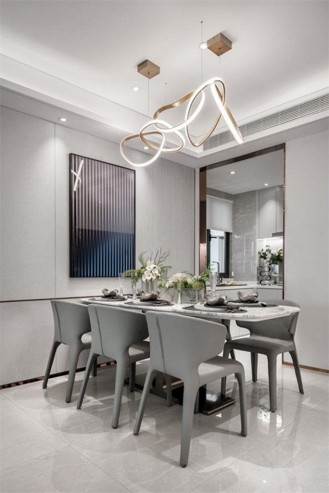 100平用低调的烟灰蓝设计三居室光看玄关瞬间吸人眼球