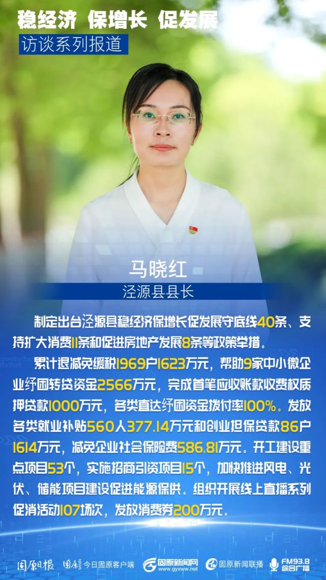 7月1日我们邀请到泾源县委副书记,县长马晓红就大家关心的问题为我们