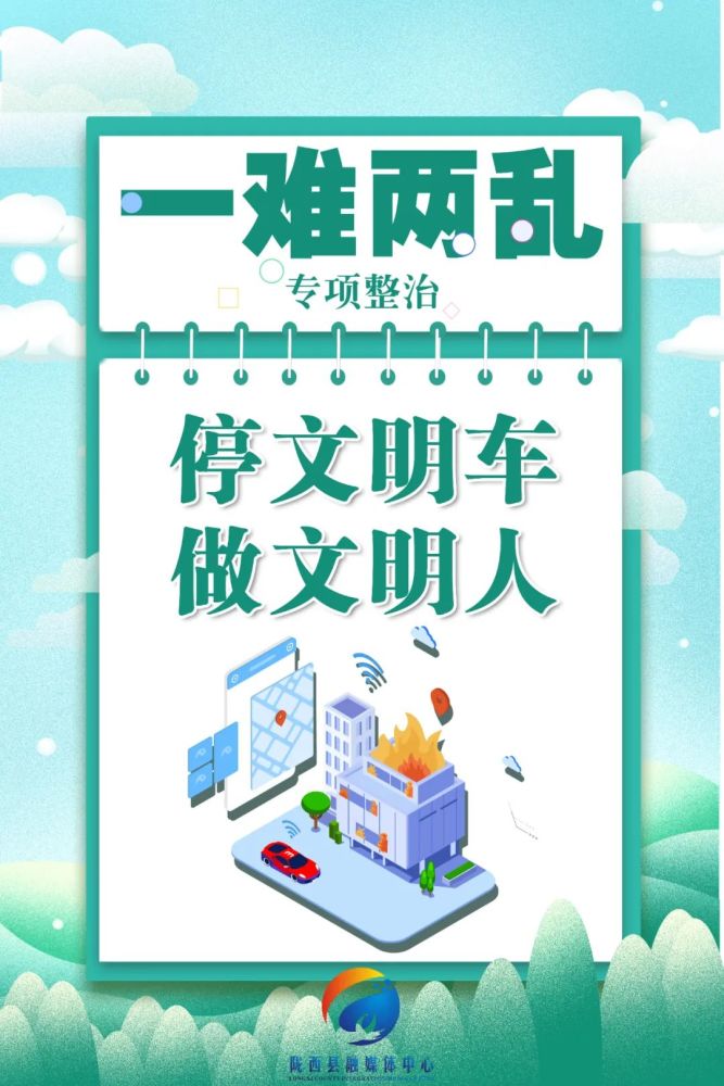 微海报聚焦一难两乱停文明车做文明人