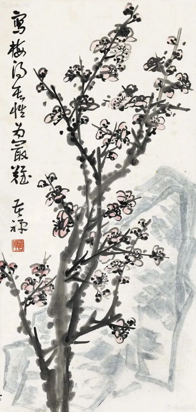 李苦禅画梅,清气满纸67