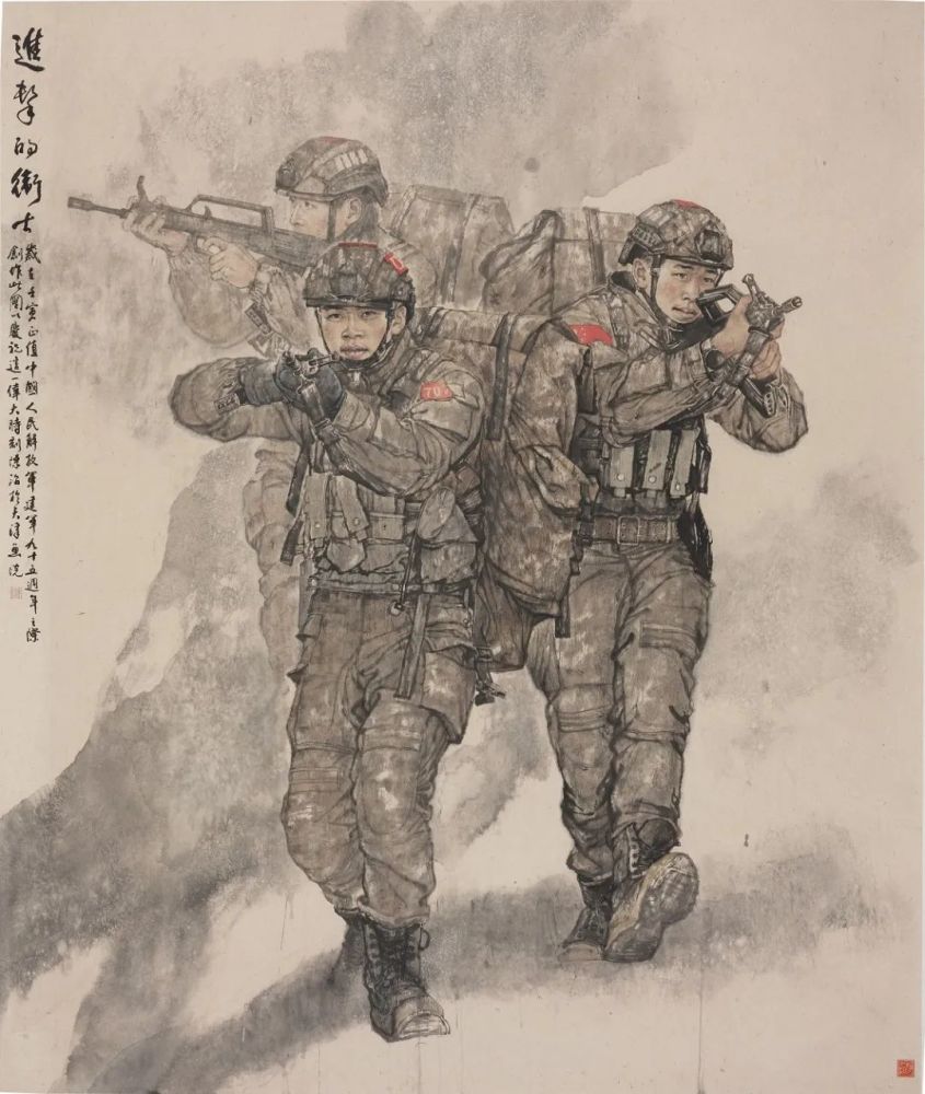 喜迎党的二十大庆祝建军95周年武警部队美术书法作品展优秀作品选