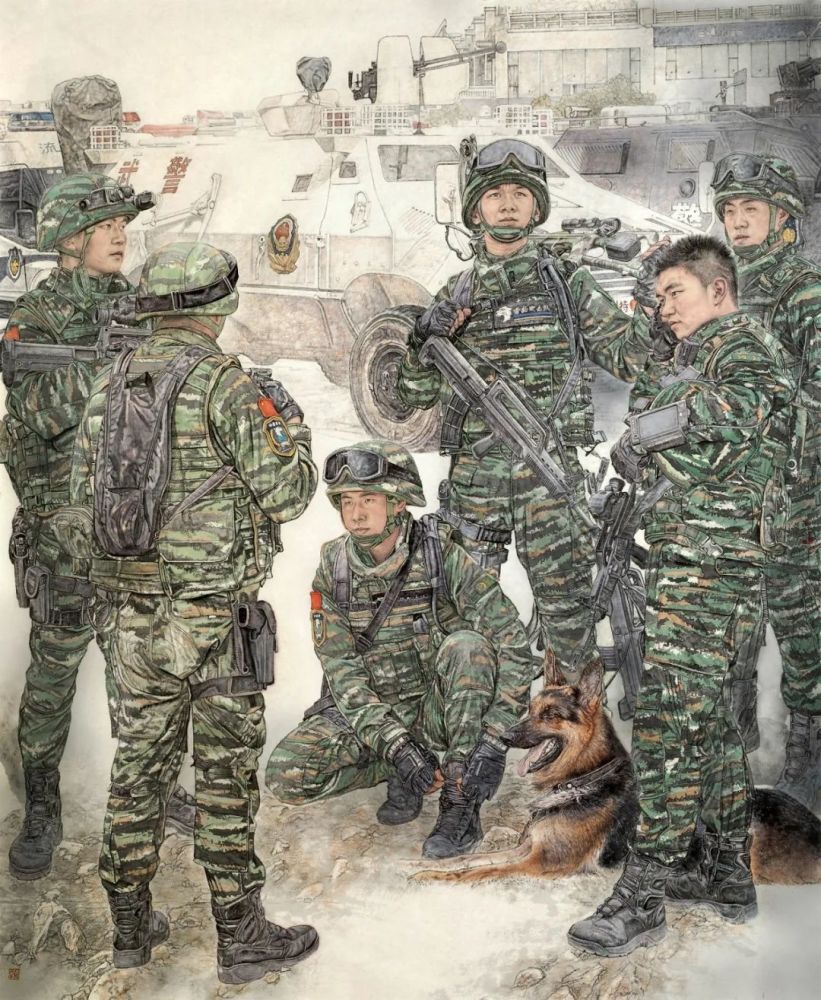 喜迎党的二十大庆祝建军95周年武警部队美术书法作品展优秀作品选