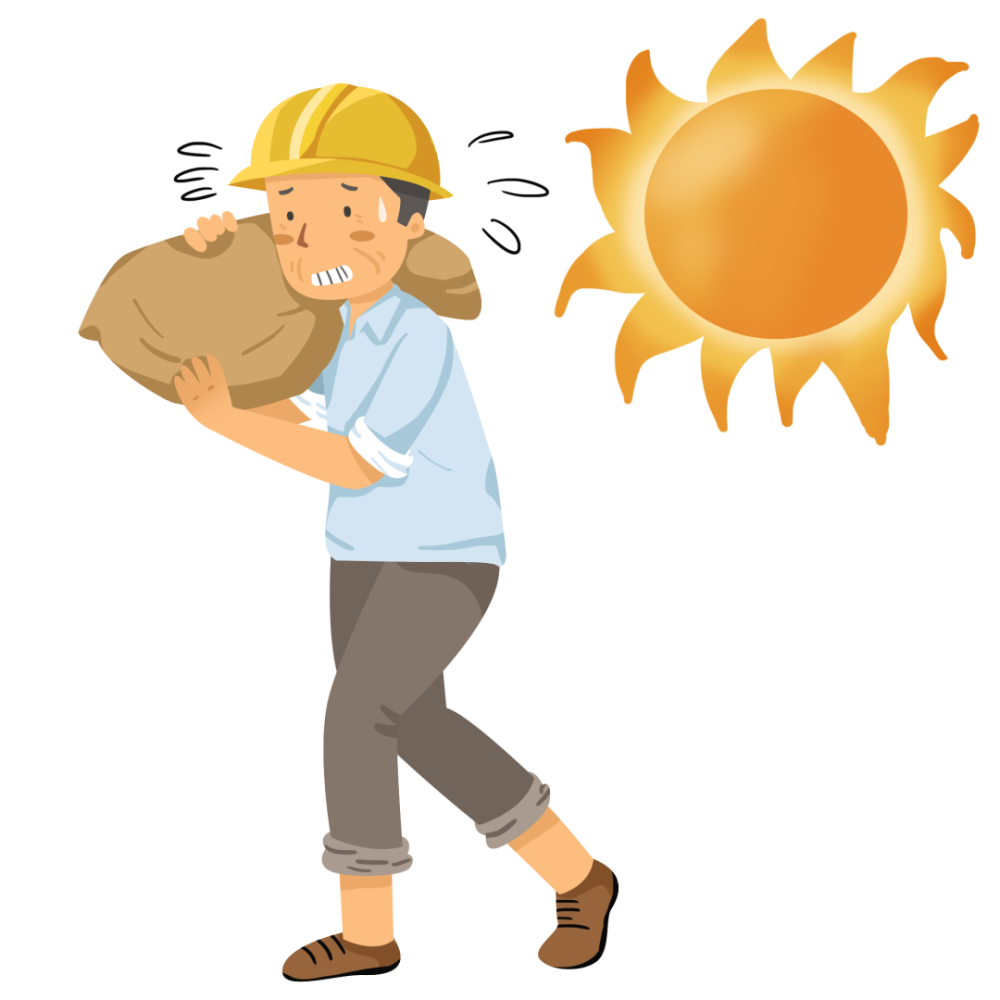 人社部门为农民工撑好遮阳伞