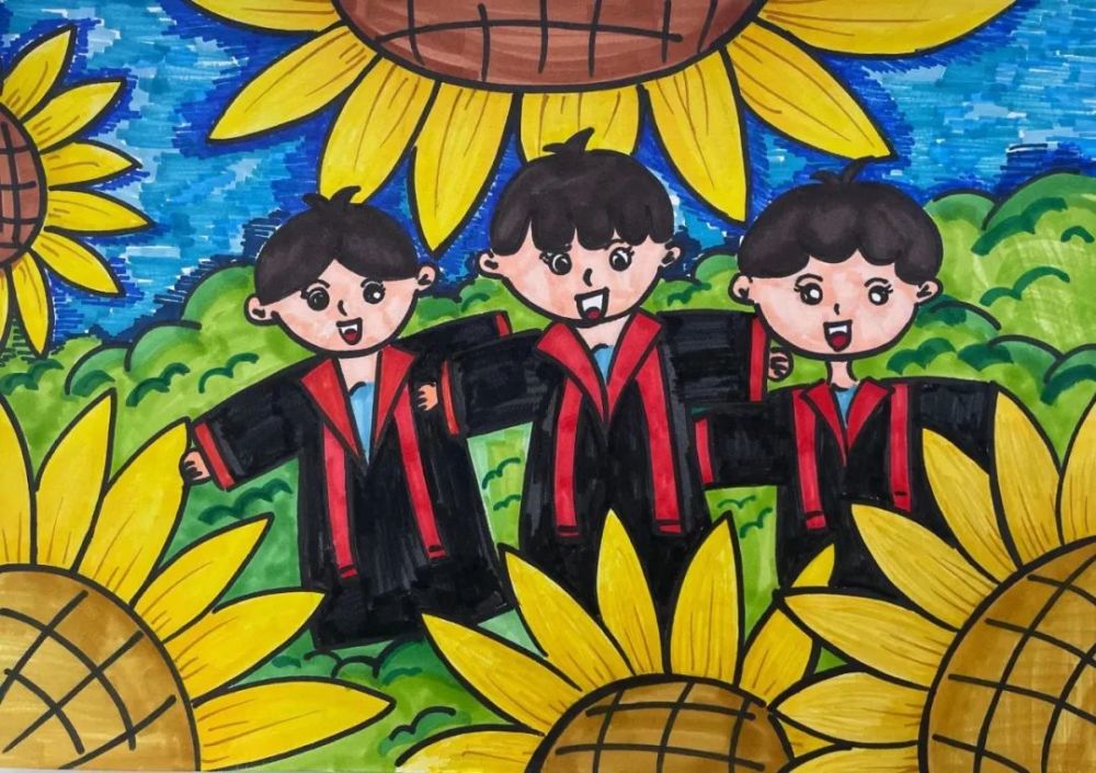 京城小画师绘制毕业画作憧憬未来_腾讯新闻