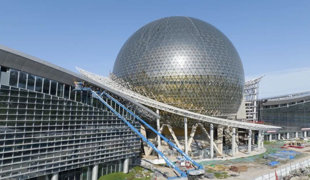 航拍商丘绿轴项目文化艺术中心最新进展