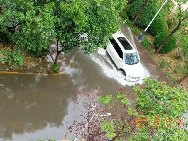   西安一小区道路积水致业主出行不便 物业称将勤疏通管道