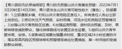 巡查预警到位!青川县茶坝乡青新村水口社泥石流成功避险