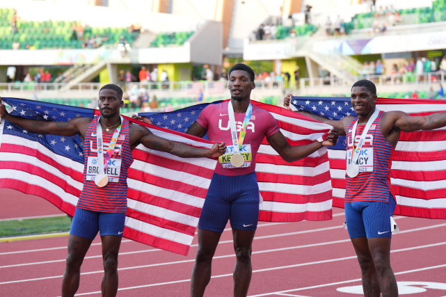 田径世锦赛克里夺得男子百米冠军2