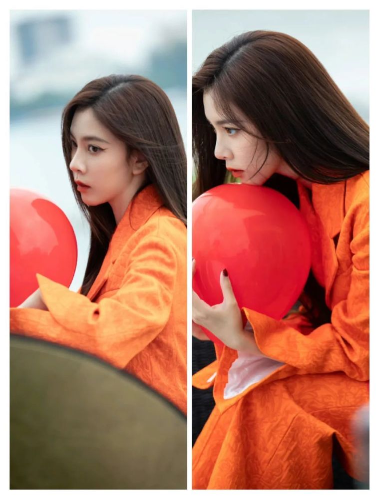 2022夏季的橙色谭维维王霏霏和宋妍霏三人穿搭休闲温暖