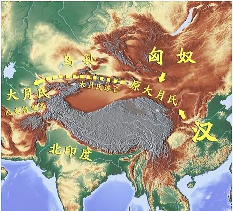 西域地形图张骞来到西域后,除了拜访大月氏国,大夏国等外,重点便是