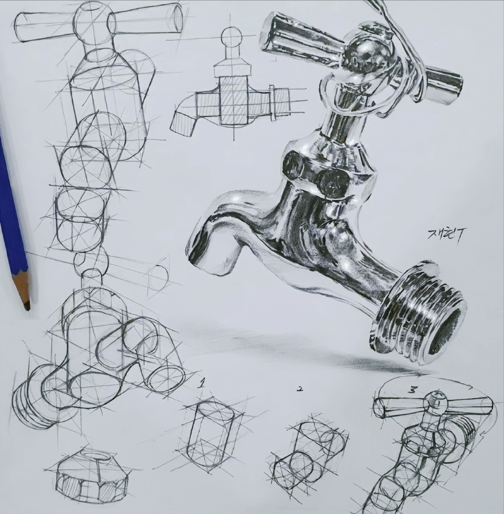 素描中不鏽鋼質感怎麼畫?看似簡單卻很難畫,老師們都是這樣畫的