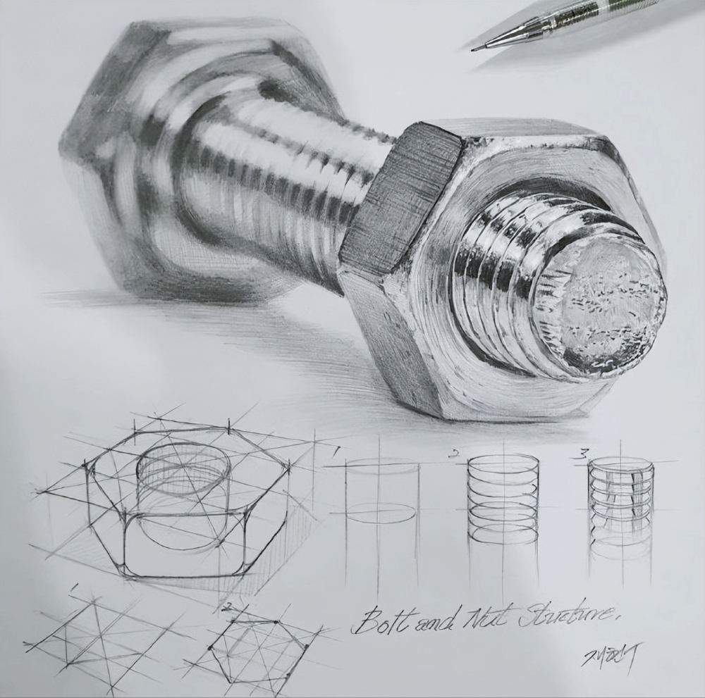 素描中不锈钢质感怎么画?看似简单却很难画,老师们都是这样画的
