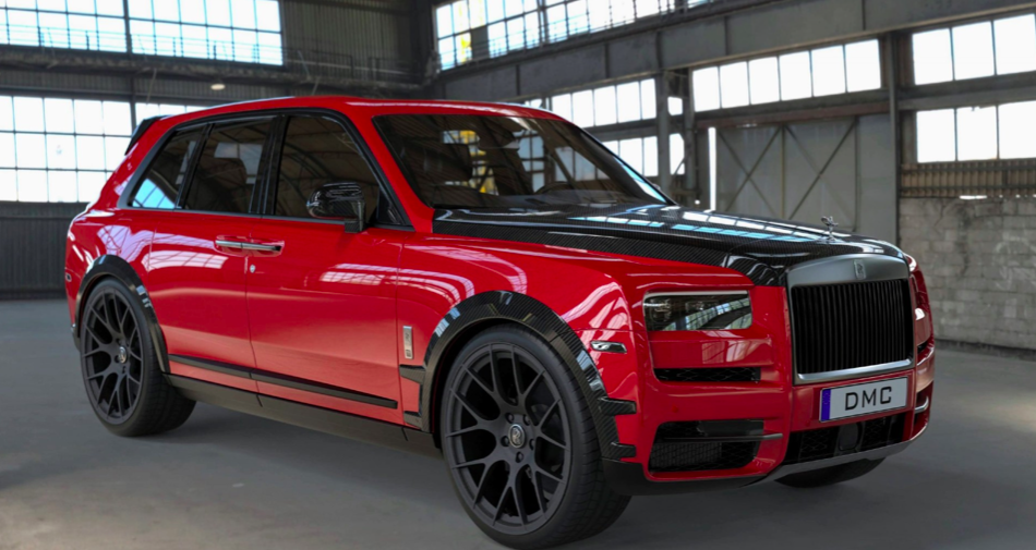 劳斯莱斯库里南皇帝版海外实拍樱桃红配色搭67tv12动力