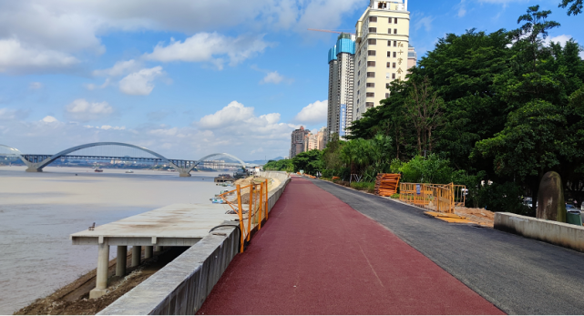 全长56公里梧州河西防洪堤堤顶道路全线贯通