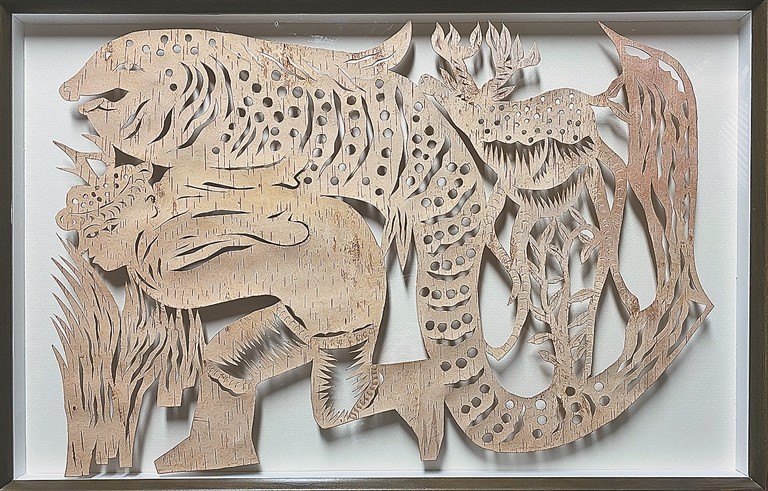 《大云水 留别》 2016年纸本水墨《太平有象》 桦树皮剪纸《大云水 凭