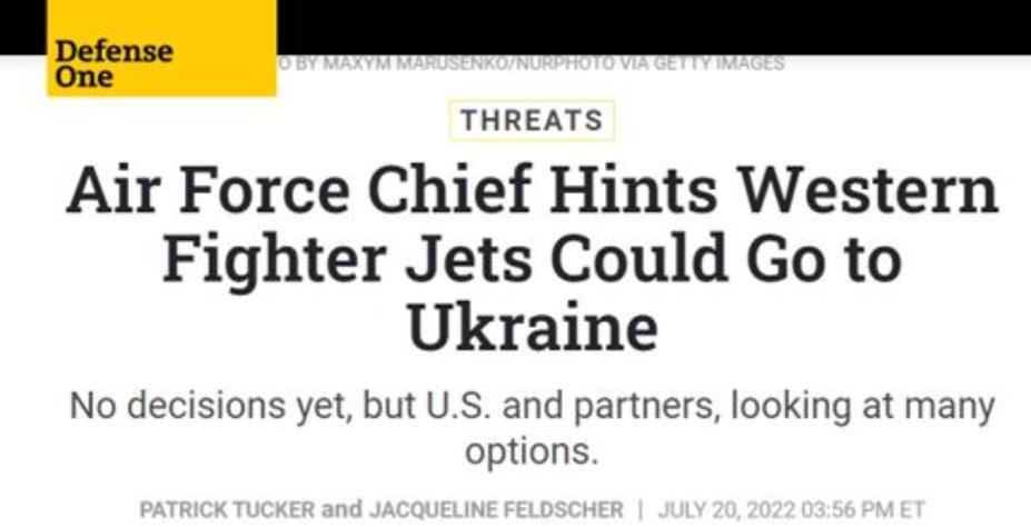 美国要向乌克兰提供西方战机？这是在玩火，俄乌冲突或因此升级