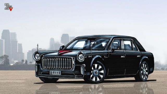 手绘揭秘,全新红旗l5旗舰轿车,红旗h4运动轿车