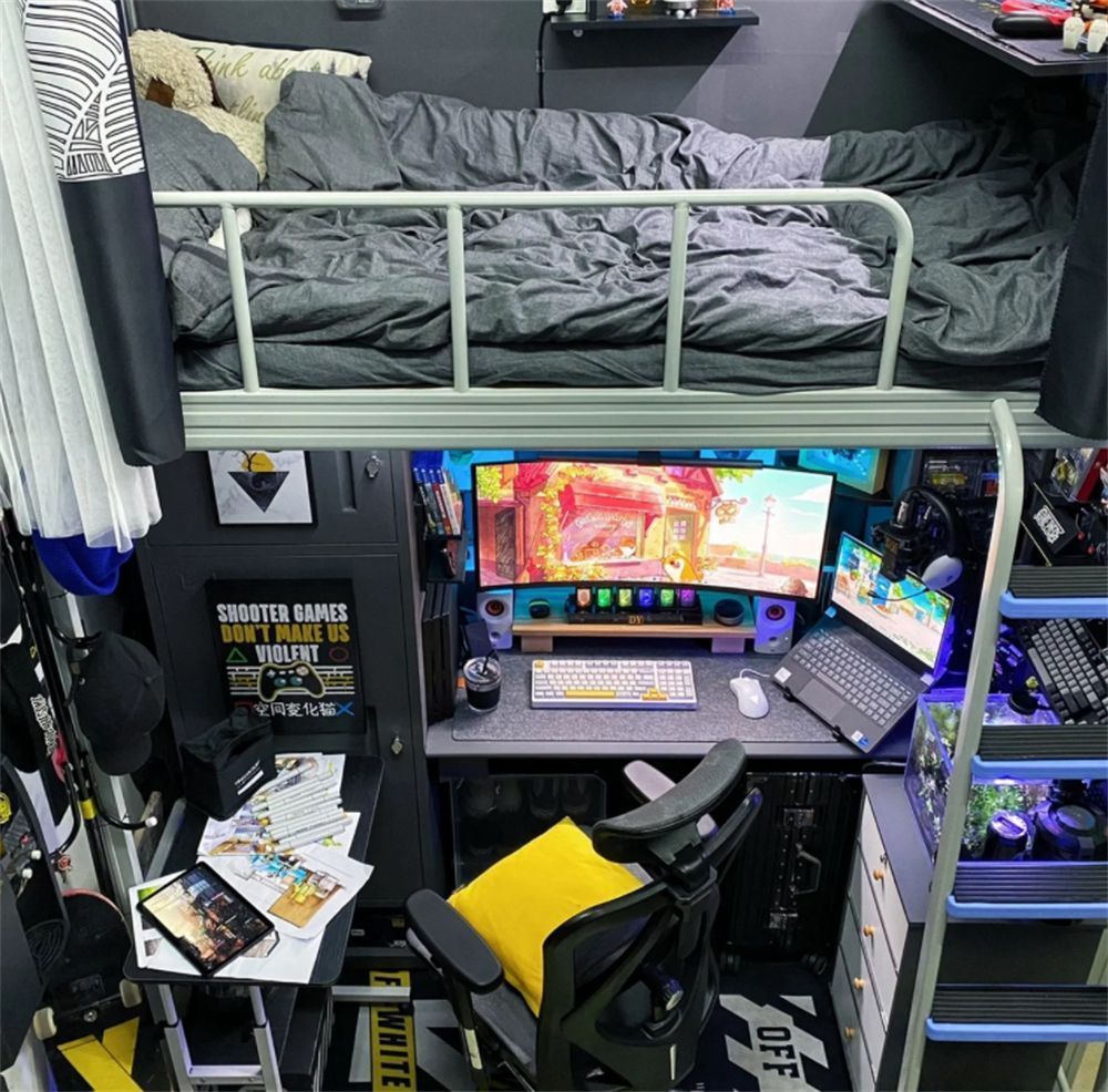 一位00后广东小哥将宿舍改造成炫酷电竞隔间网友真的服了