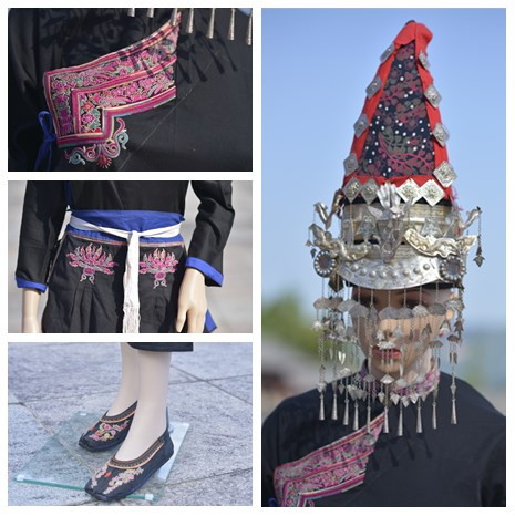 畲族女子的"凤凰装"随着年龄的不同,分为大,小,老三种:"小凤凰装"为未