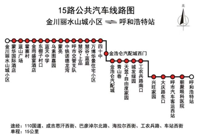 呼和浩特新开通15路公交车,弥补旧110国道一带的公交空白