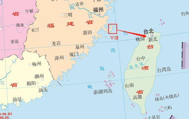 此处不仅控扼台湾海峡入口,如果从平潭向台湾岛画一条直线,箭头所指