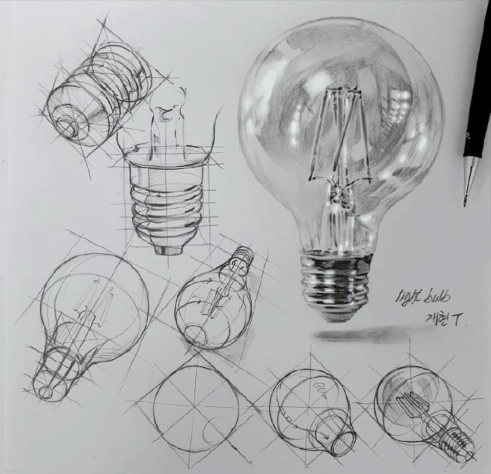 画素描玻璃质感很难画?其实画法非常简单,老师们都是这样画的
