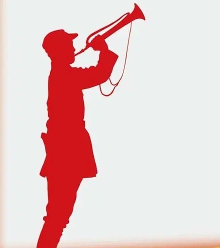 这本书很快"出口转内销",国内很快有了汉语版,封面用得正是这个吹军号