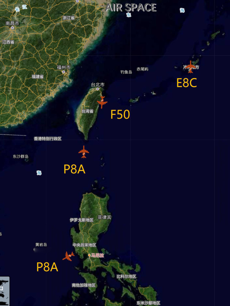 监测数据显示：多架美军用侦察机在台湾岛周边活动ideanewtest