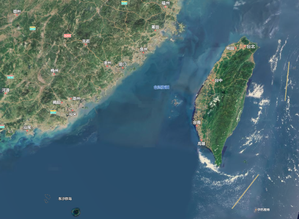 台湾海峡高清地图图片