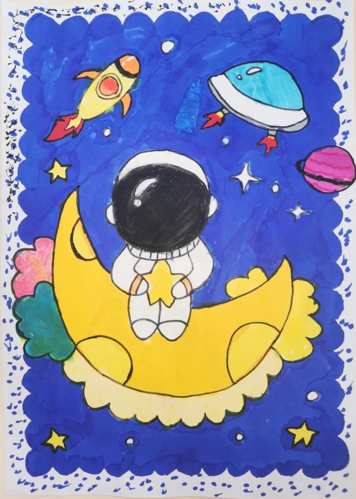 中国航天》  任诚意《筑梦苍穹》李铔羽彤《探索》 陈家齐《飞天梦》