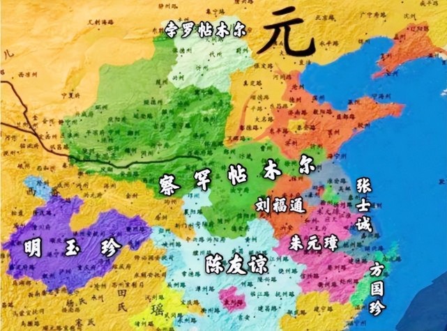 朱元璋起义过程地图图片