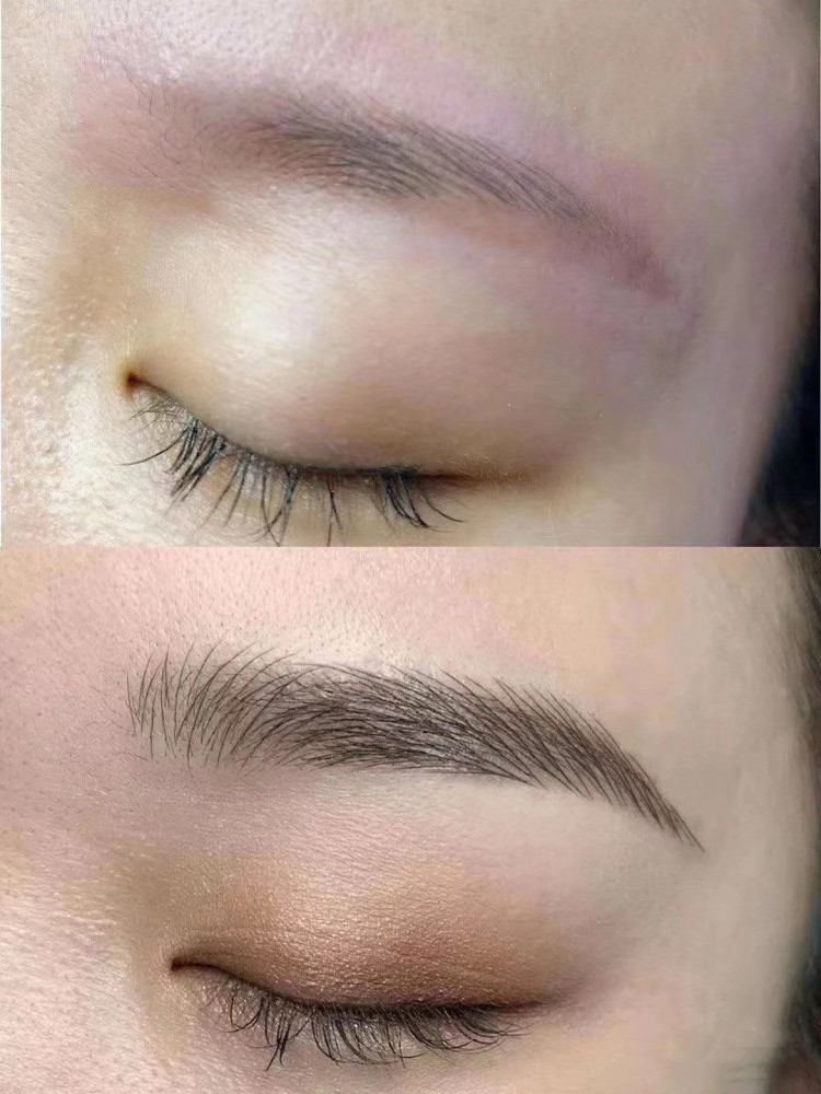 中度红底:如果操作雾眉,需要用到改眉的颜色进行中和.