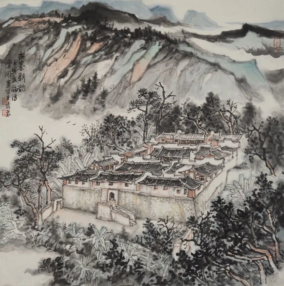《南岭古村》 油画 郑辉《福清印象》 油画 陈惠芳《利桥古街》水彩