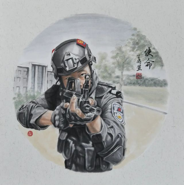 警察画家李冬图片